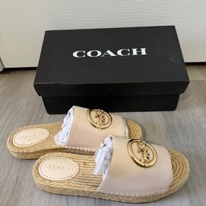 Coach Corey Leather Espadrille Slide Sandals